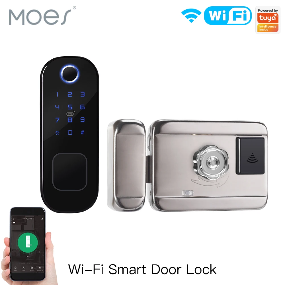 Home Security Door Lock - あなたのもの-Wi-Fiを備えたスマート指紋ドア,家,ホテル,セキュリティのためのデジタルドアロック,パスワード付き