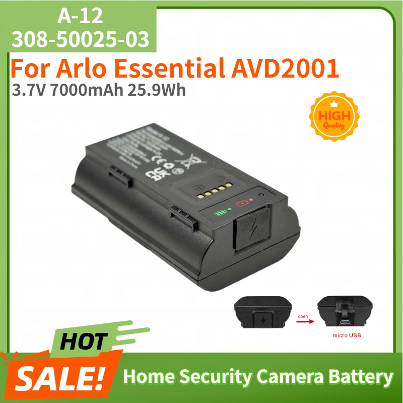Home Security Arlo - 100% 新しい高品質 A-12 308-50025-03 ホームセキュリティカメラバッテリー 3.7V