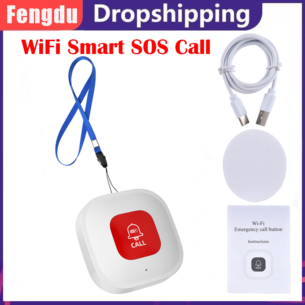 Home Security For Seniors - 家庭用セキュリティアラームシステム,ワイヤレスsos,高齢者用患者と高齢者向けのwifiスマートボタン,緊急アラーム