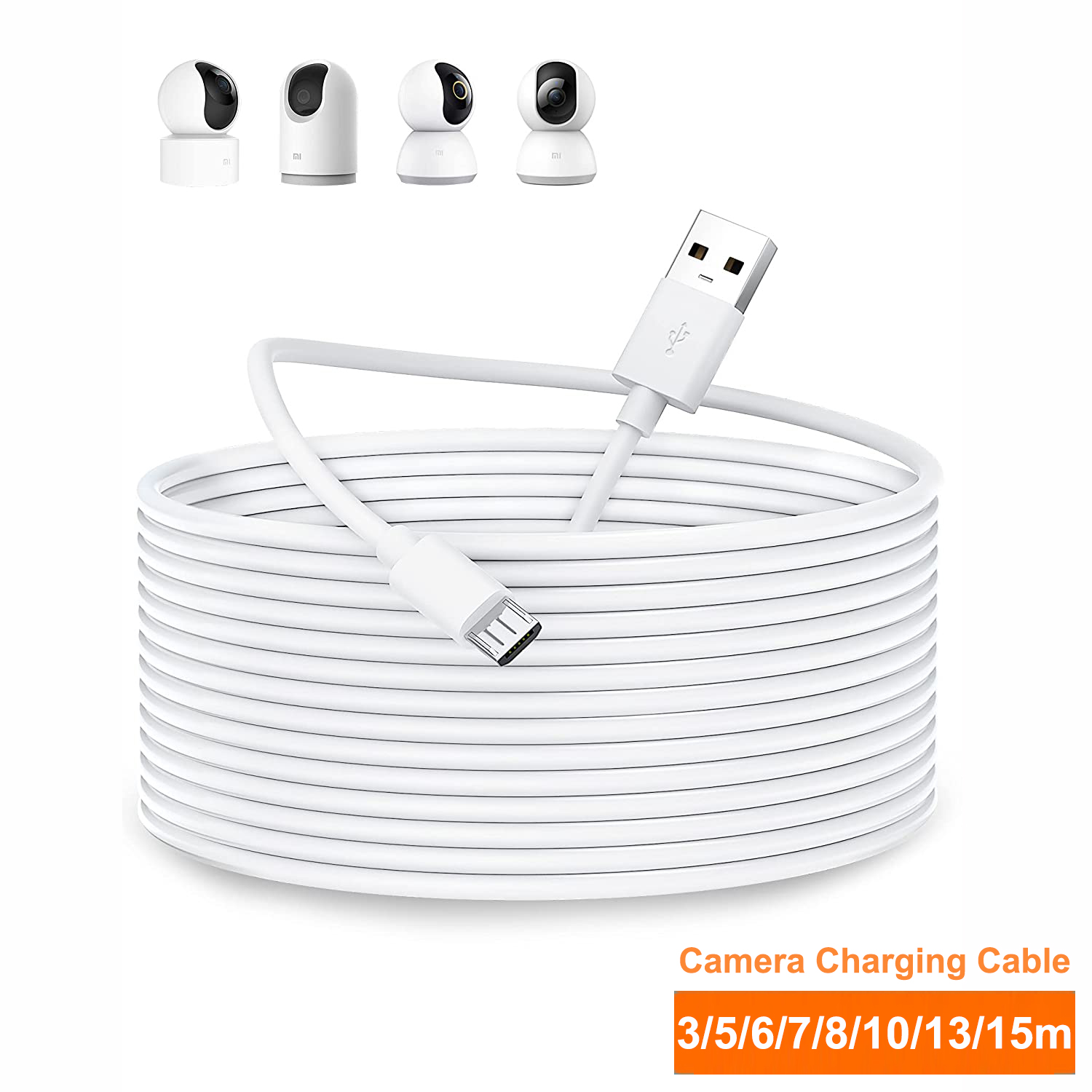 Xiaomi Home Security 360 - Xiaomi mi 360 ° 用マイクロUSB延長ケーブル,ホームセキュリティカメラ用カメラ,3〜13m,2k pro,mi