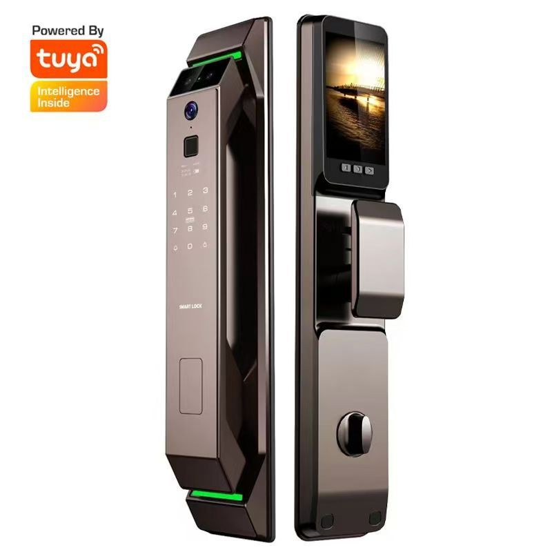 Home Security Door Lock - 3D顔認証指紋認証玄関ドアパスワードTUYAスマートロック盗難防止ドア電子錠