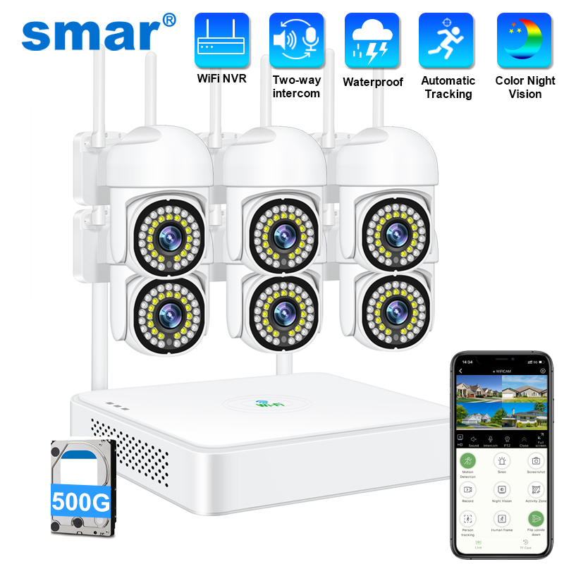 Home Security Equipment - Smar 3MP ワイヤレス CCTV セキュリティカメラシステム PTZ