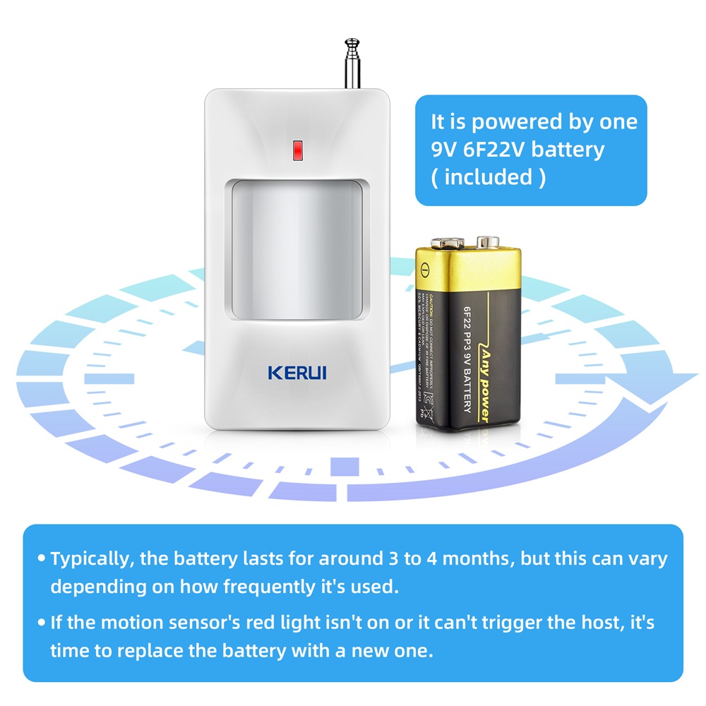 Kerui-ワイヤレスPirモーションセンサー,盗難防止アラ - Home Security Equipment のレビューと価格