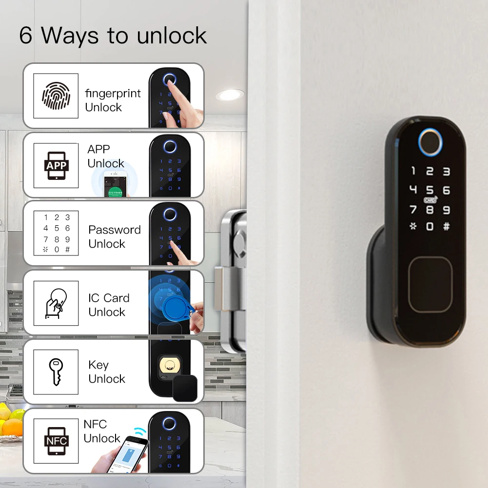 あなたのもの-Wi-Fiを備えたスマート指紋ドア,家,ホテル - Home Security Door Lock のレビューと価格