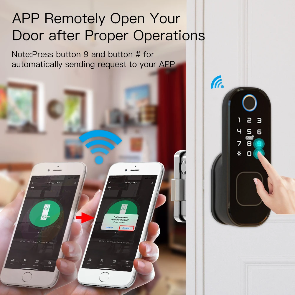 あなたのもの-Wi-Fiを備えたスマート指紋ドア,家,ホテル - Home Security Door Lock のレビューと価格