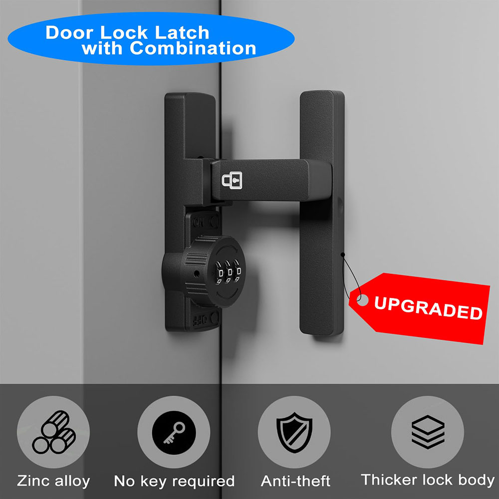 セキュリティ納屋ドアロック 3桁コンビネーションロック ホー - Home Security Door Lock のレビューと価格