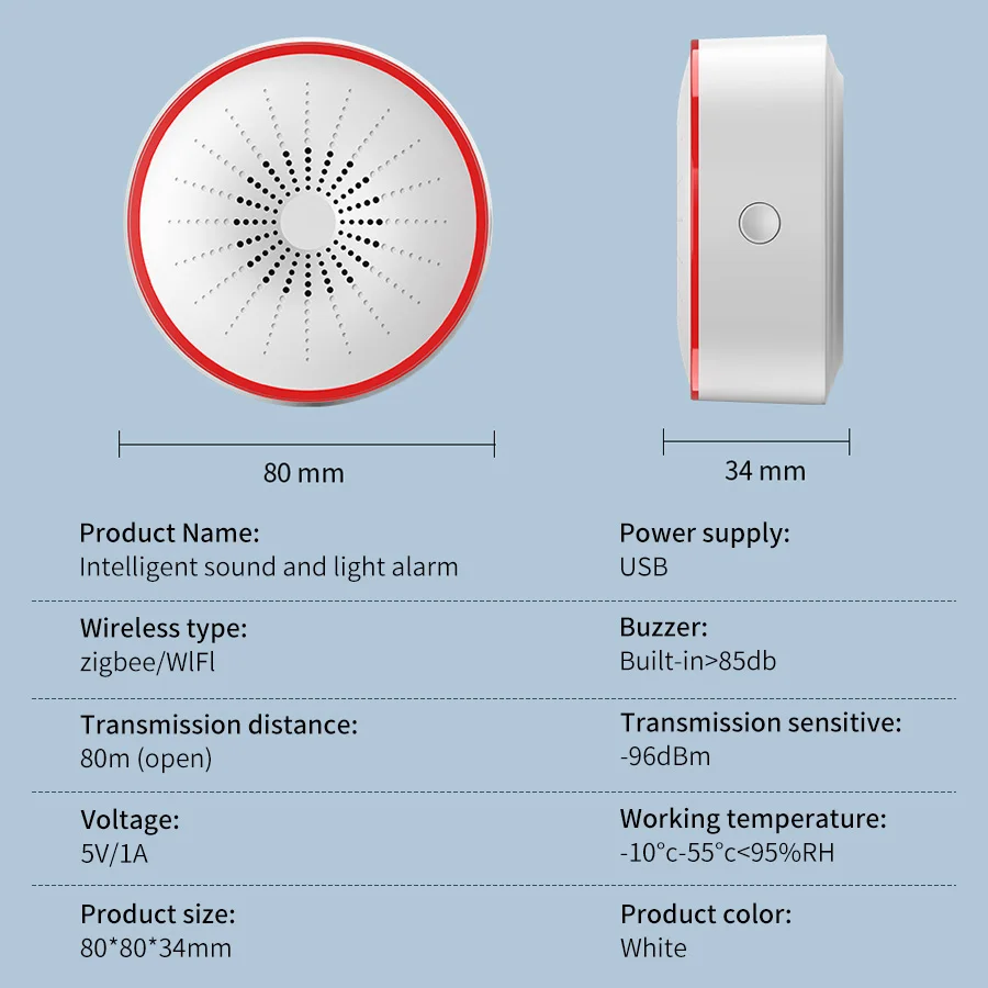 Tuya WiFi ZigBee スマートアラームサイレン  - Home Security Equipment のレビューと価格