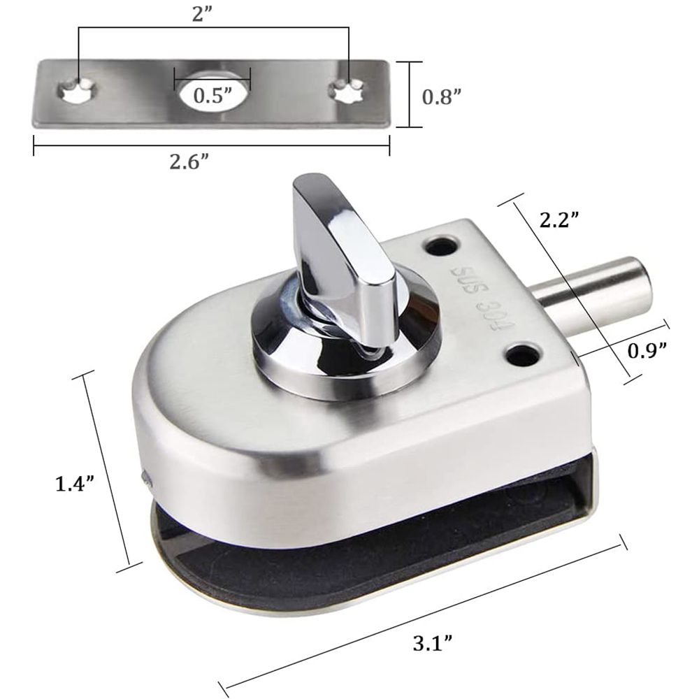 304 ステンレス鋼キーレスホームセキュリティガラスドアロッ - Home Security Door Lock のレビューと価格
