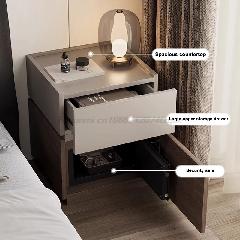 イタリア製ミニマリストナイトスタンド、金庫付きスマート収納キ - Home Security Units のレビューと価格